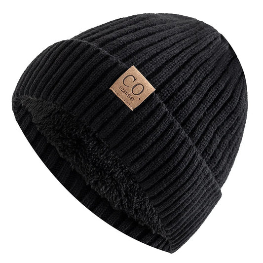 Men's Vintage Knit Beanie with Retro Lining for Winter Style