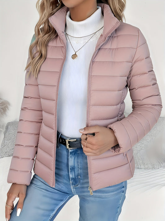 Women's Insulated Lightweight Warm Winter Coat with High Collar