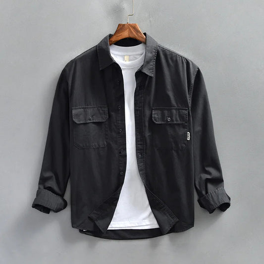Fred | Men's Casual Long Sleeve Button-Up Shirt-Omni Prime Goods