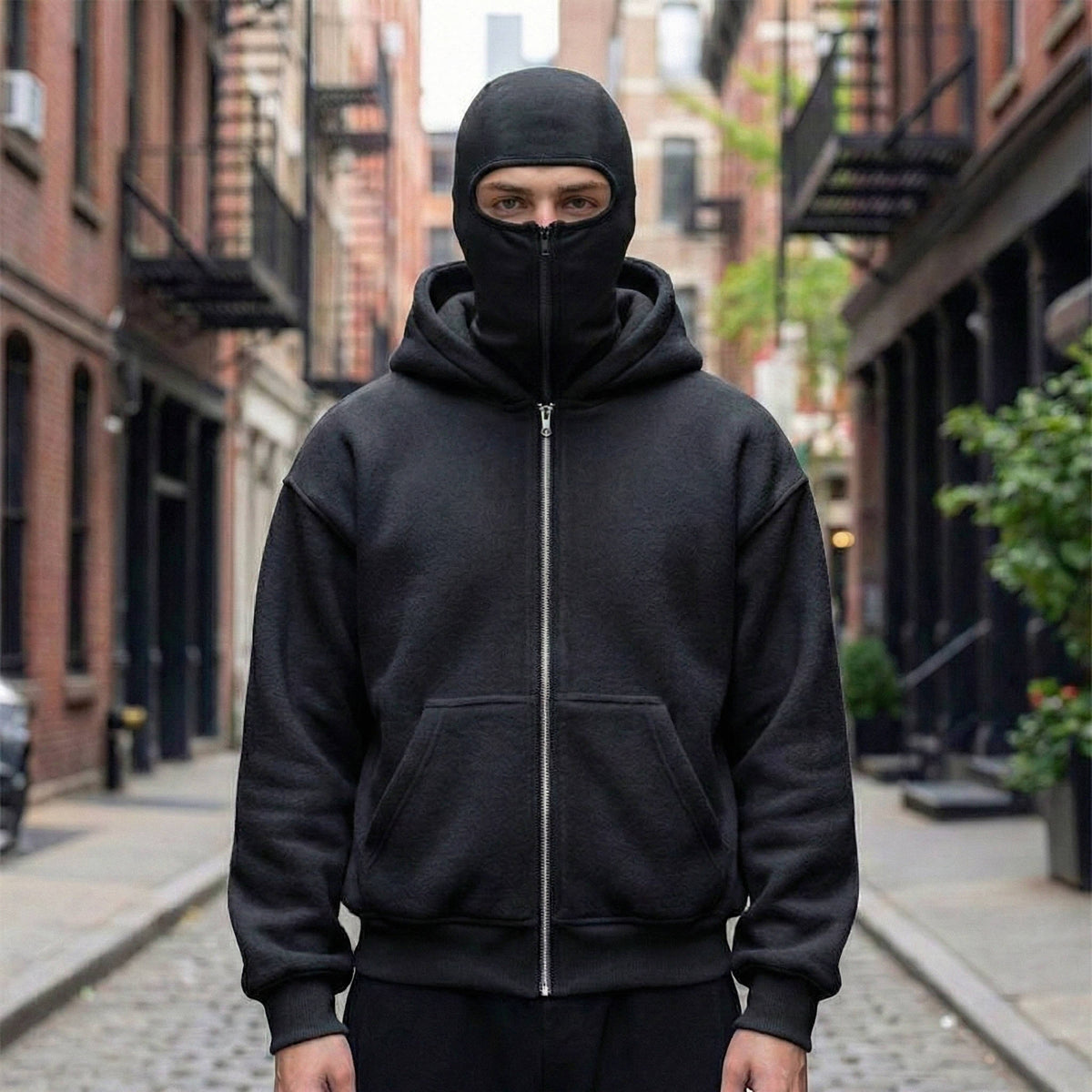 Sudadera con capucha y pasamontañas extragrande para hombre, para todas las estaciones