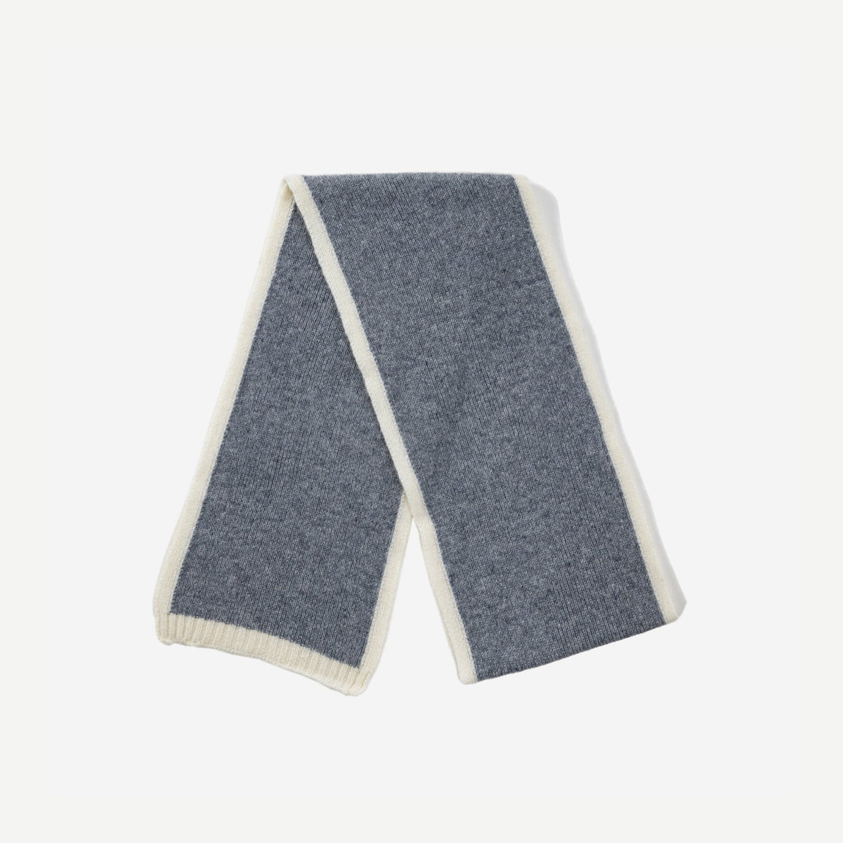 Women's Lamb Wool Scarf with Ivory Border and Slim Shape