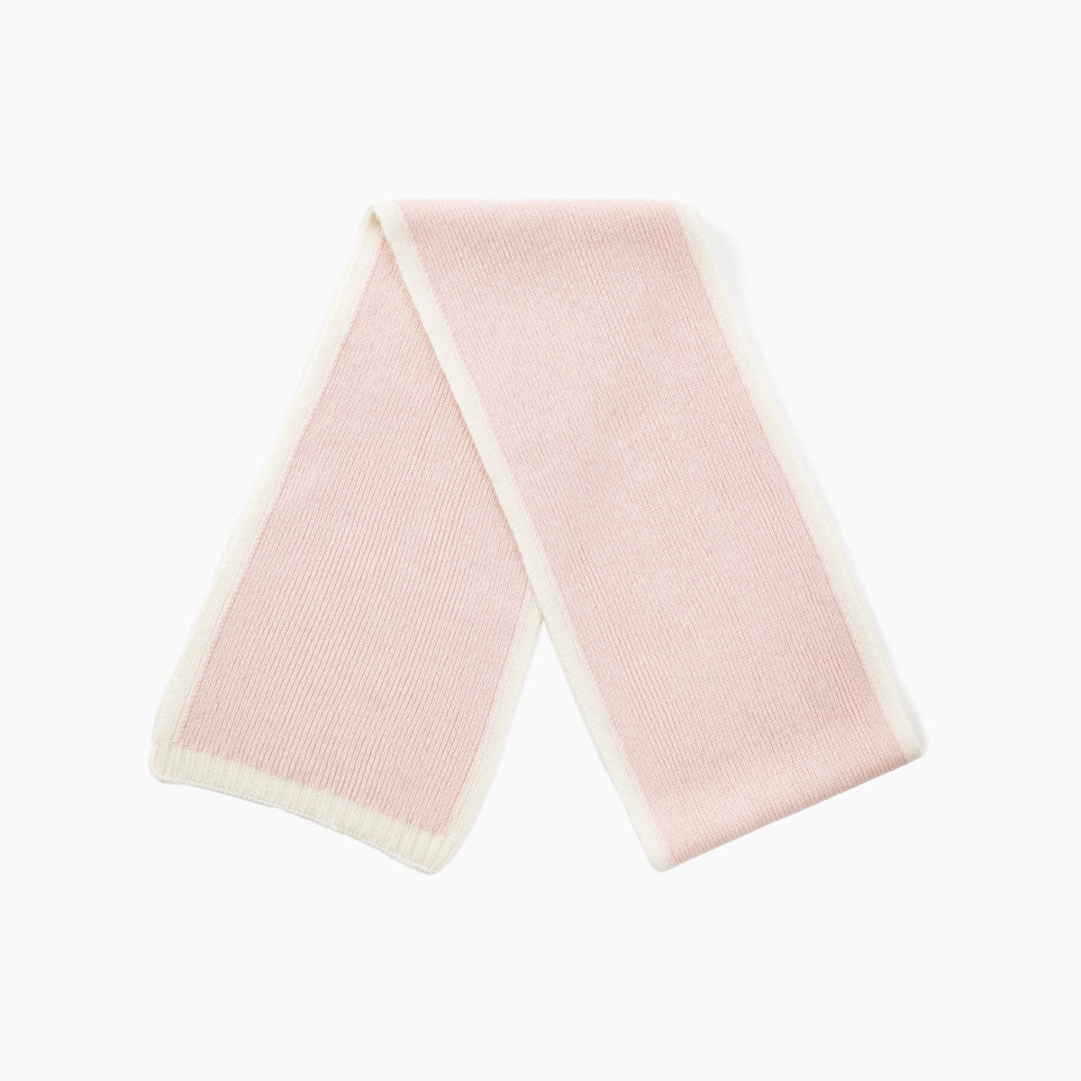 Women's Lamb Wool Scarf with Ivory Border and Slim Shape