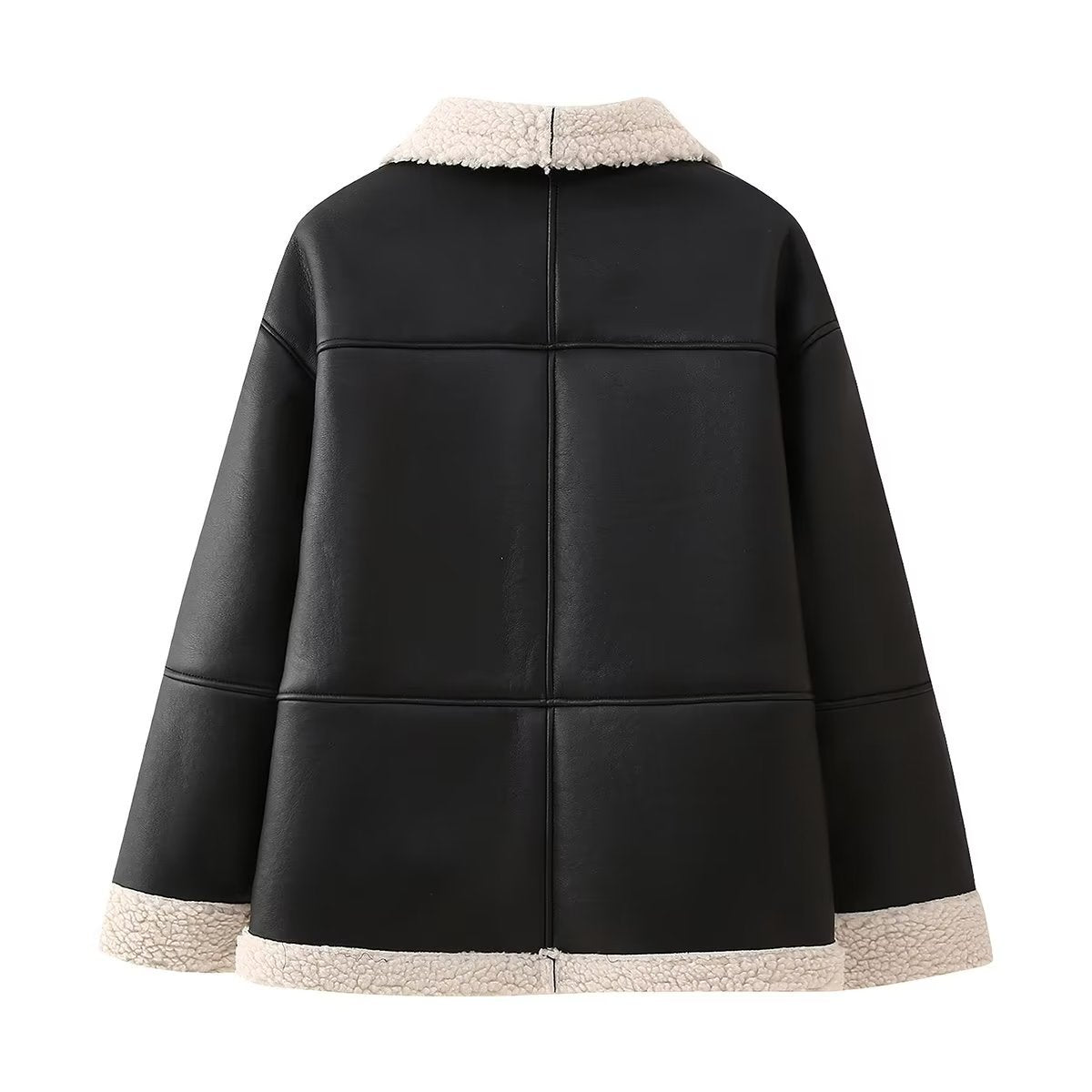 Chaqueta aviador extragrande para mujer con suave forro de borreguito teddy