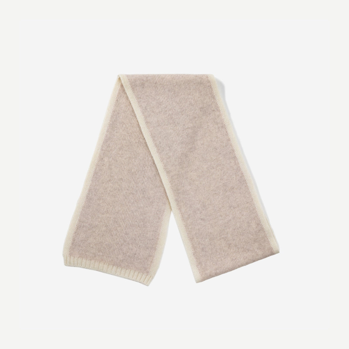 Women's Lamb Wool Scarf with Ivory Border and Slim Shape