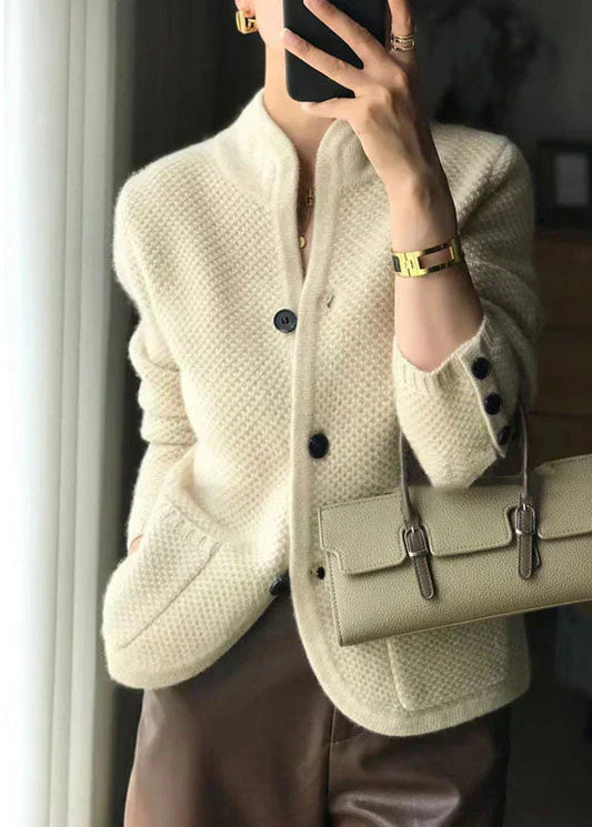 Women's Cozy Knit Cardigan with Button Front and Ribbed Cuffs