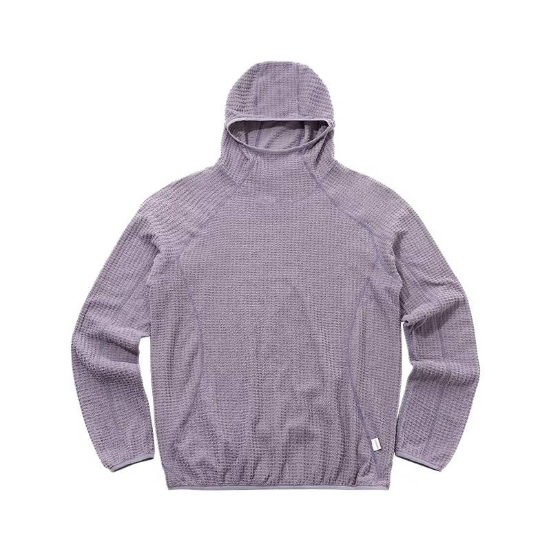 Men's Thermal Pullover Hoodie with Ribbed Cuffs for Winter Days