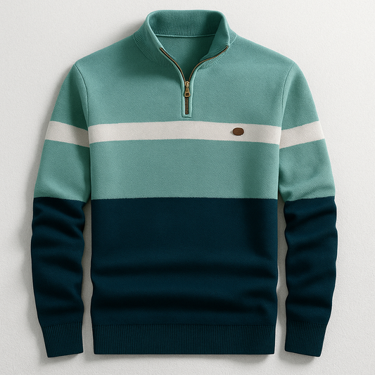 Men's Cotton Quarter Zip Pullover with Tailored Fit for Fall