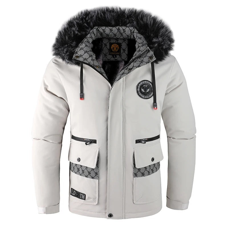 Men's Winter Padded Hooded Jacket with Windproof Warmth