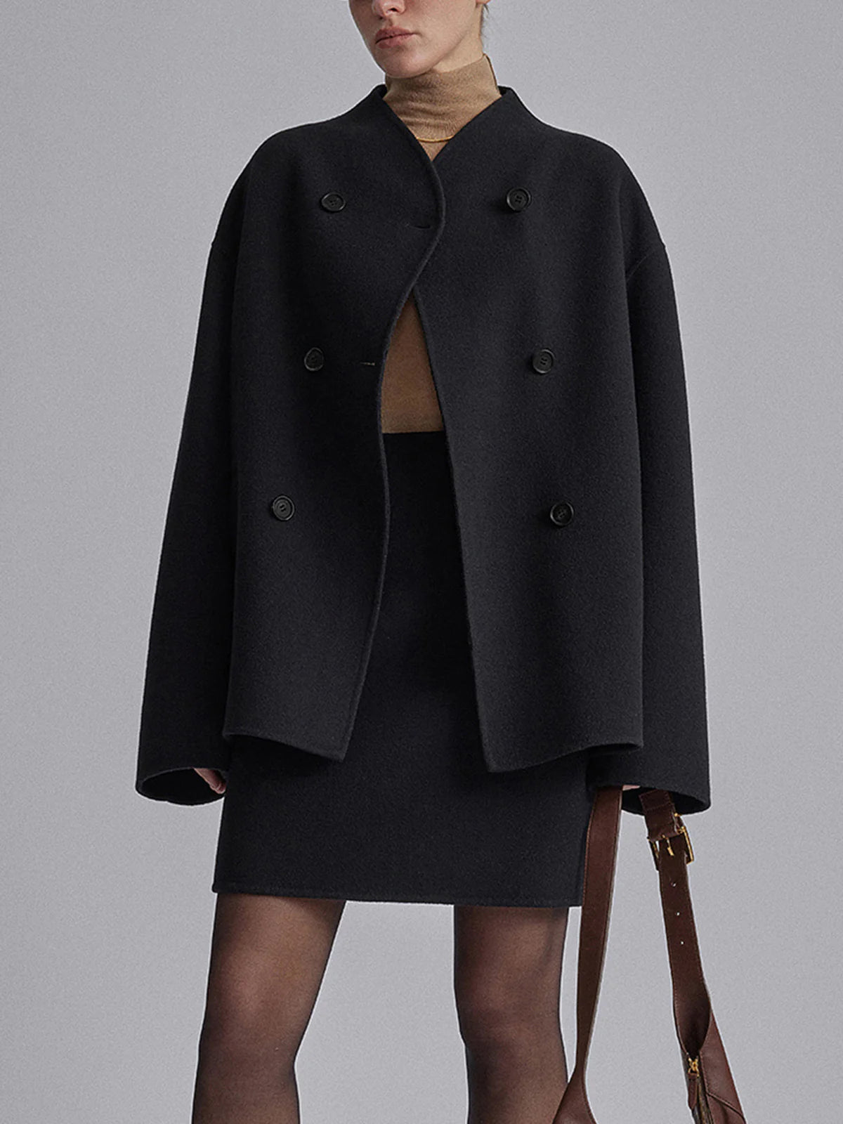 Women's Oversized Button-Down Jacket with Long Sleeves for Fall