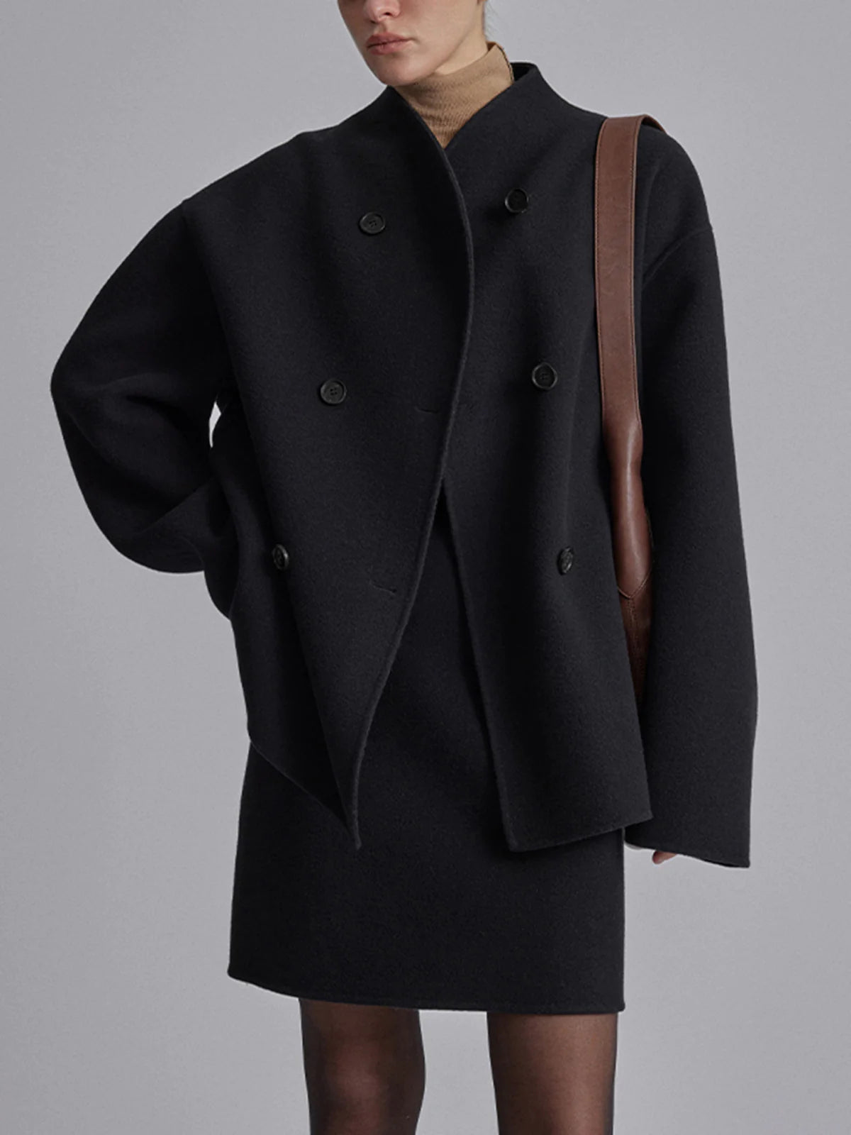 Women's Oversized Button-Down Jacket with Long Sleeves for Fall