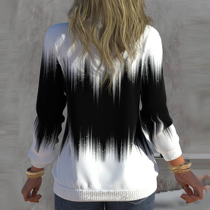 Women's Long Sleeve Sweatshirt with Half Collar Design