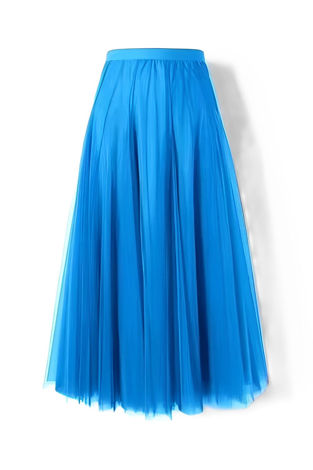 Women's Pleated Midi Skirt in Mesh Fabric