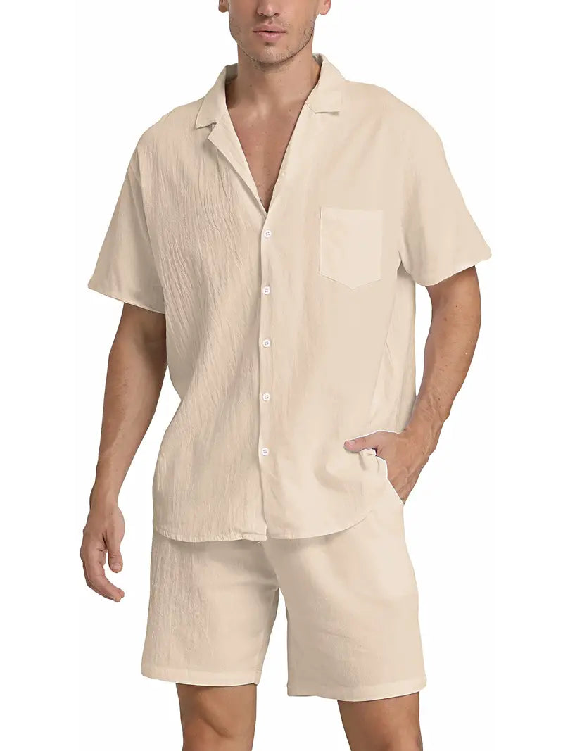 John | Men's Breathable Linen Shirt and Pants Set