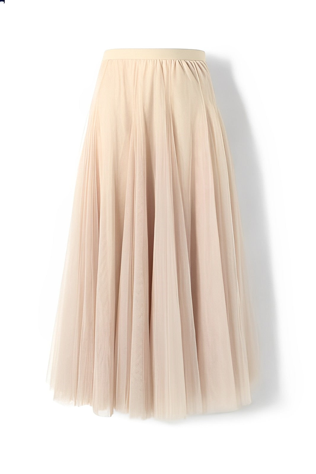 Women's Pleated Midi Skirt in Mesh Fabric