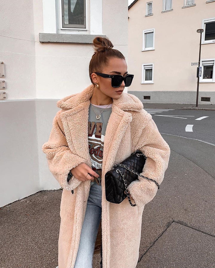 Women's Long Teddy Coat