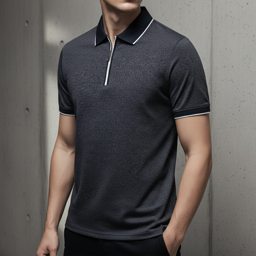 Men's Zip Polo Shirt