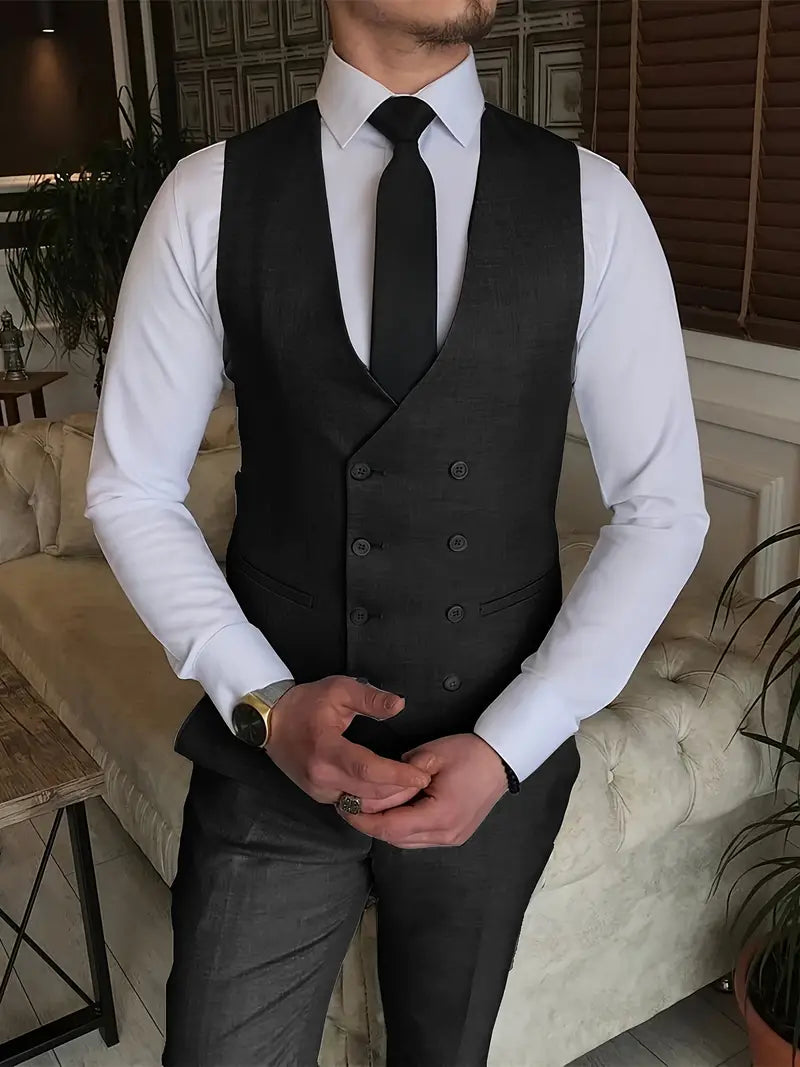 James | Men's Three-Piece Business Blazer, Vest, and Trouser Set