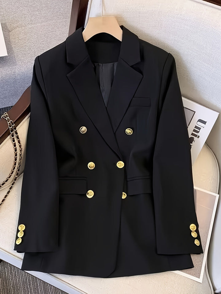 Women’s Tailored Business Blazer with Elegant Button Accents