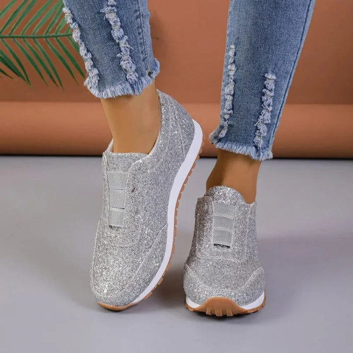 Nika | Women's Glitter Slip-On Sneakers | Casual Low-Cut Style