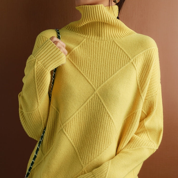 Women’s Stylish Roll Knitted Jumper for a Chic Look
