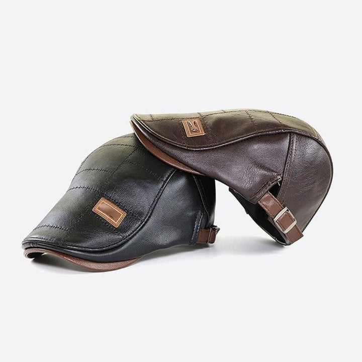 Men's Adjustable Retro Leather Beret Hat