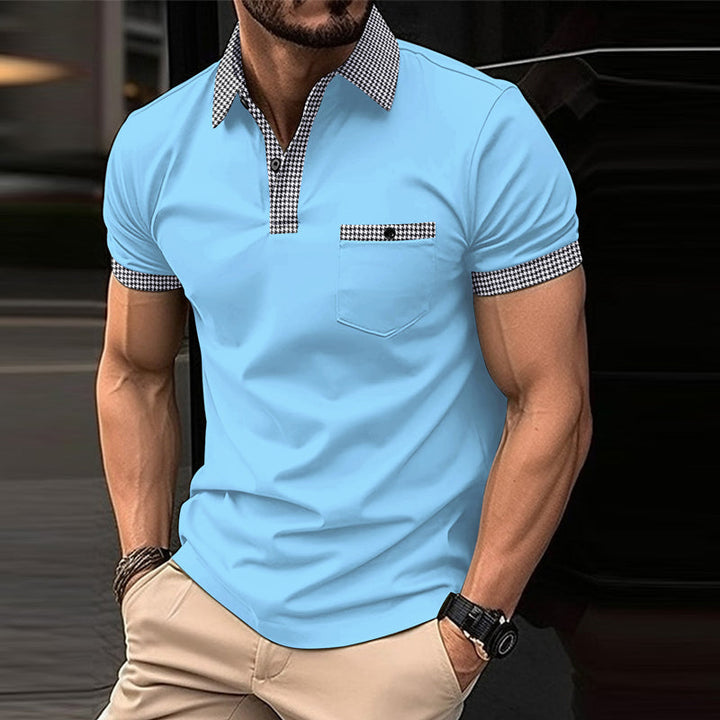 Michael | Men's Elegant Polo Shirt with Check Pattern