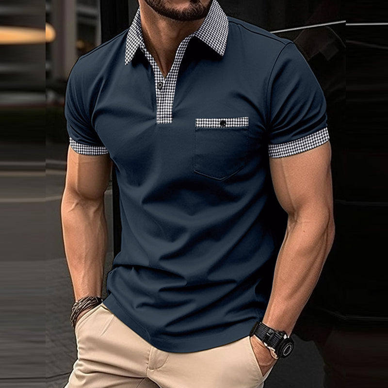 Michael | Men's Elegant Polo Shirt with Check Pattern
