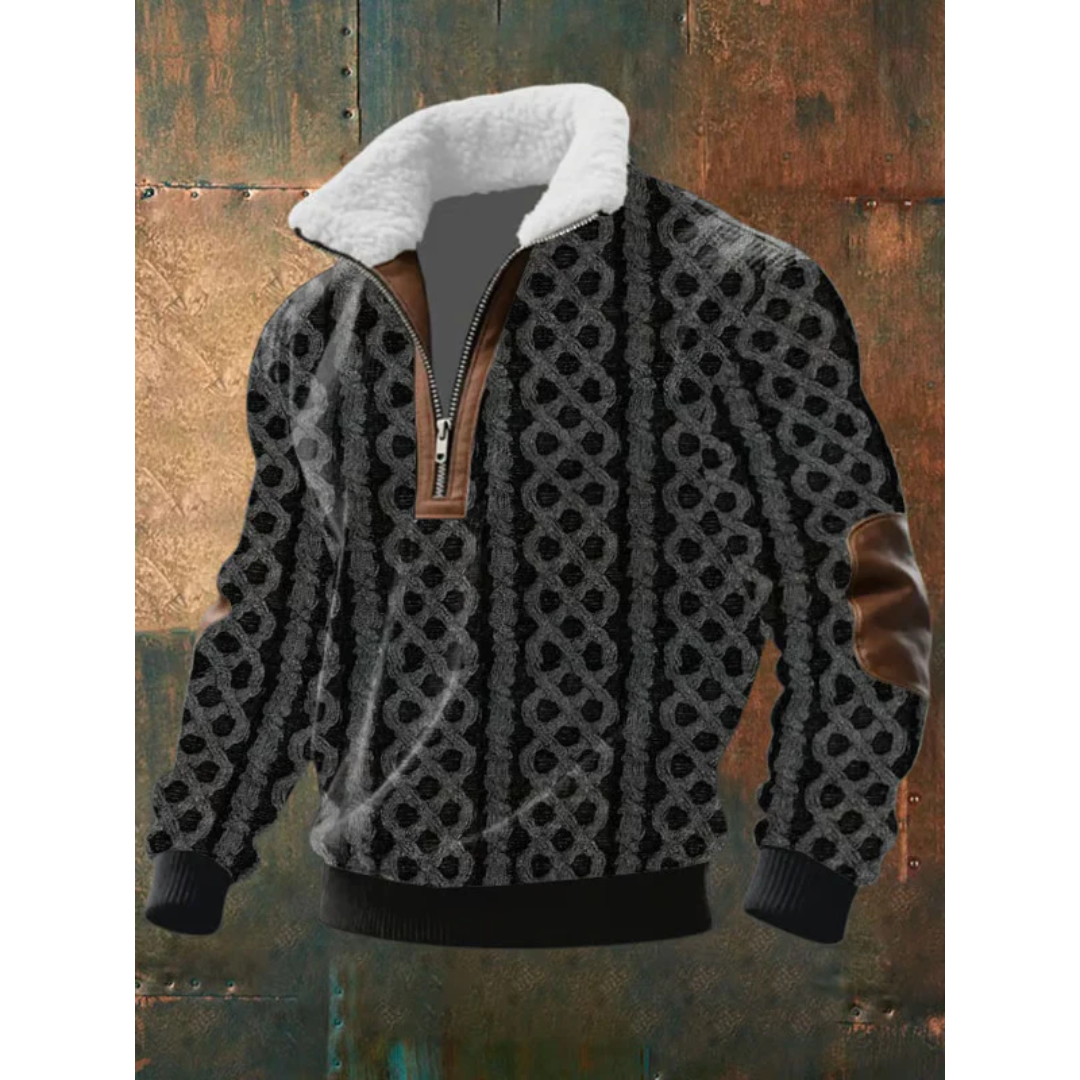 Men's Fleece Pullover with High Collar