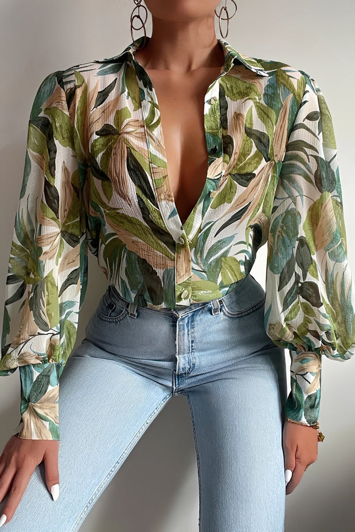 Carla | Women's Trendy Blouse with Lantern Sleeves