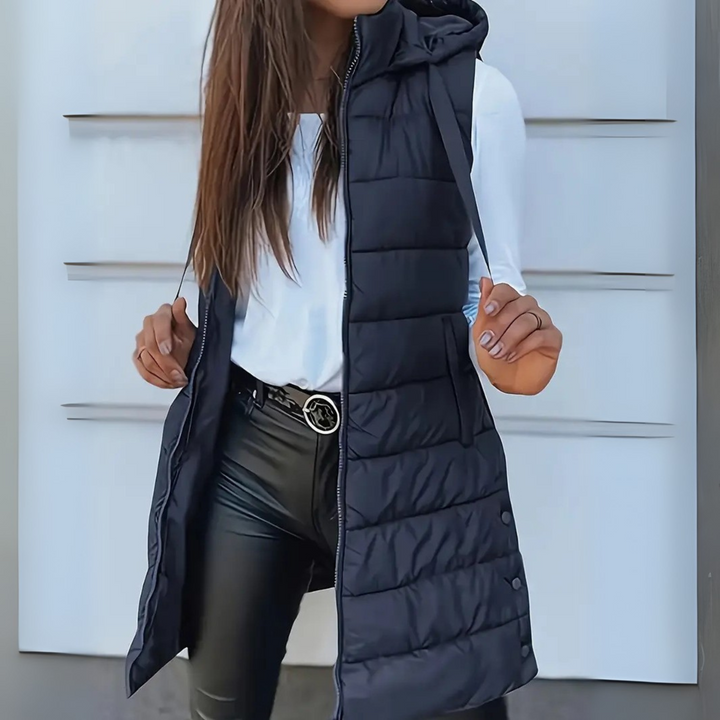 Women's Long Hooded Puffer Vest