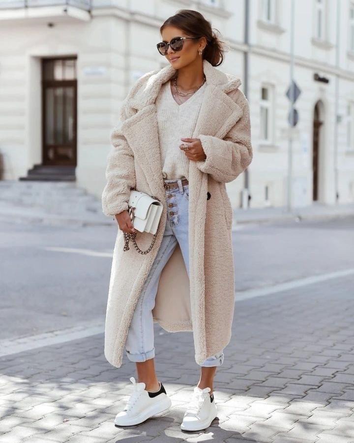 Women's Long Teddy Coat