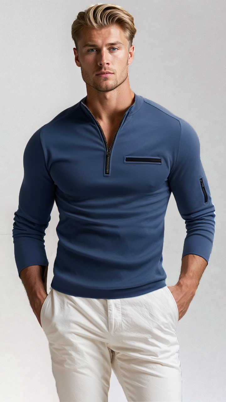 Men's Stylish Quarter-Zip Sweater for Winter Wear