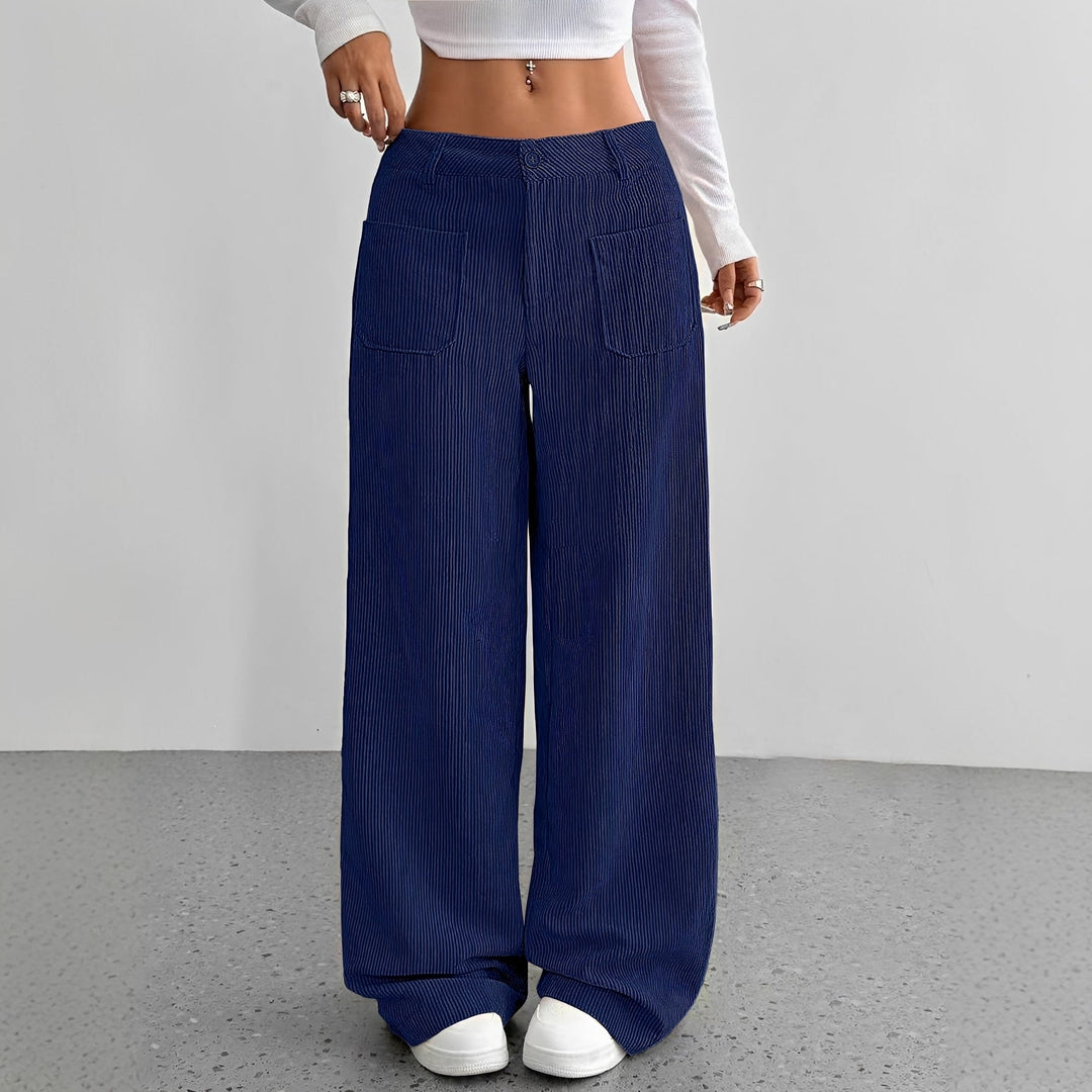 Isabelle | Women's High-Waisted Corduroy Trousers