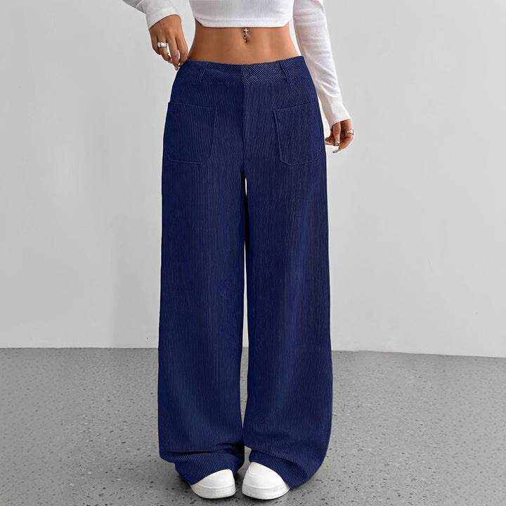 Isabelle | Women's High-Waisted Corduroy Trousers