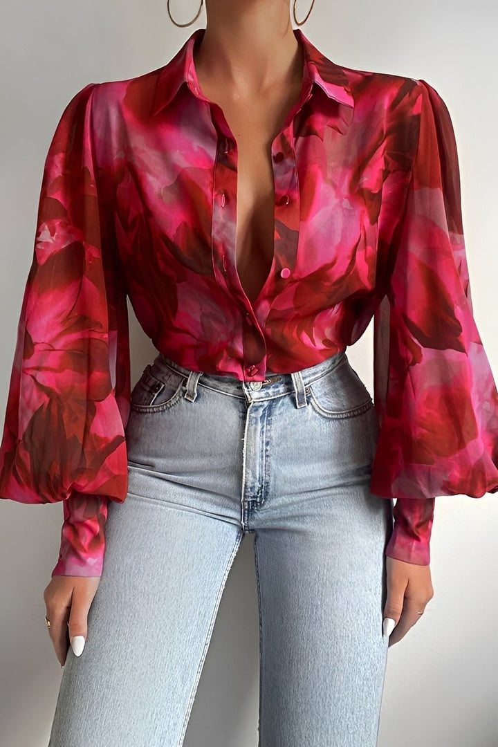 Carla | Women's Trendy Blouse with Lantern Sleeves