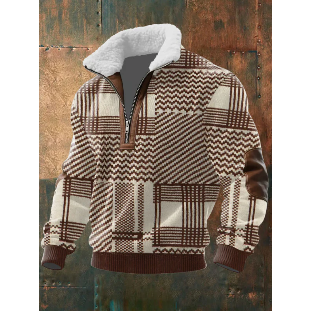 Men's Fleece Pullover with High Collar