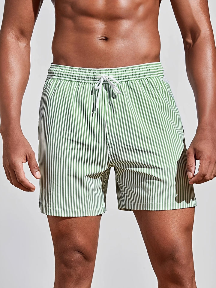 Reuben | Men's Striped Rapid-Dry Swim Trunks
