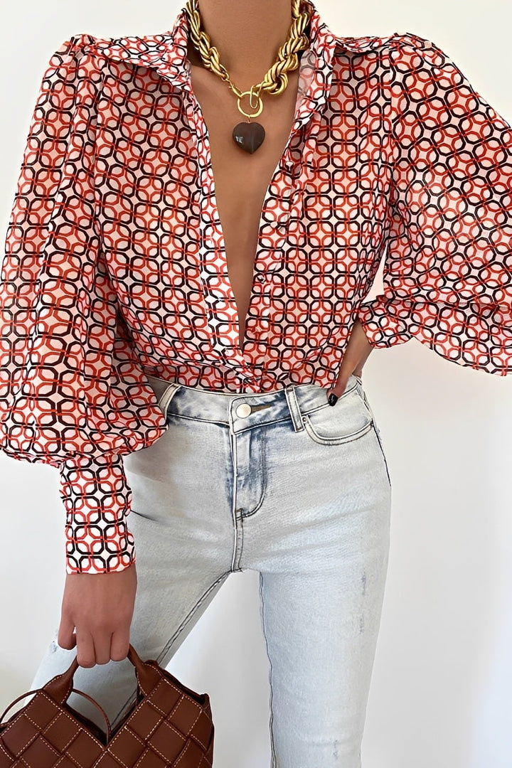 Carla | Women's Trendy Blouse with Lantern Sleeves
