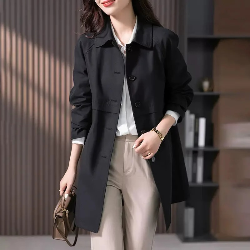 Women's Chic Single Button Short Trench Coat