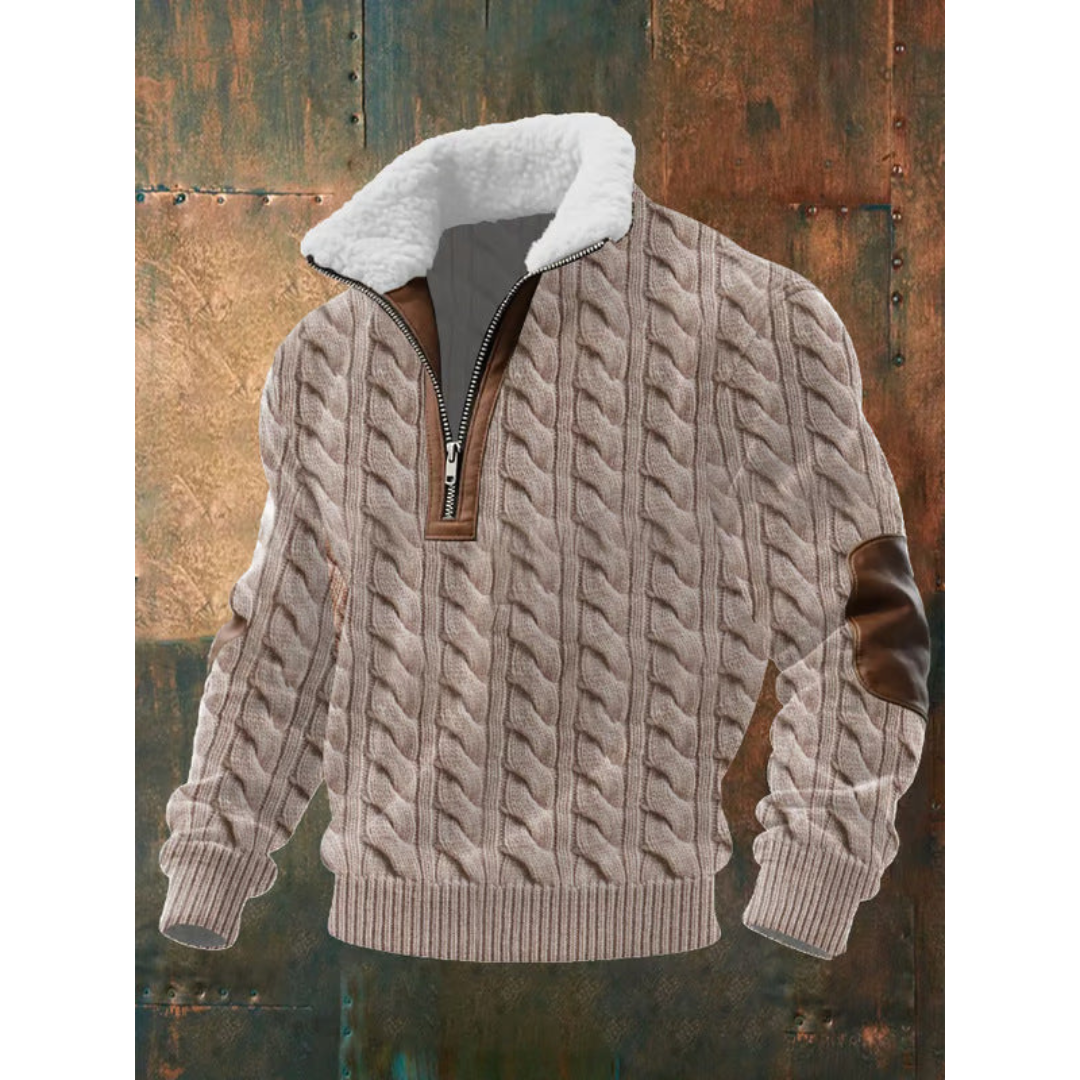 Men's Fleece Pullover with High Collar