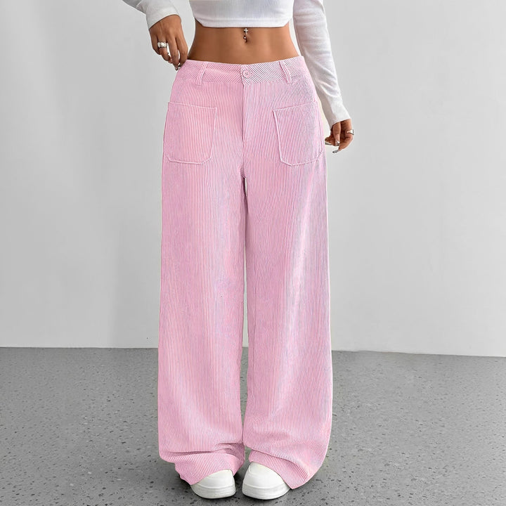 Isabelle | Women's High-Waisted Corduroy Trousers