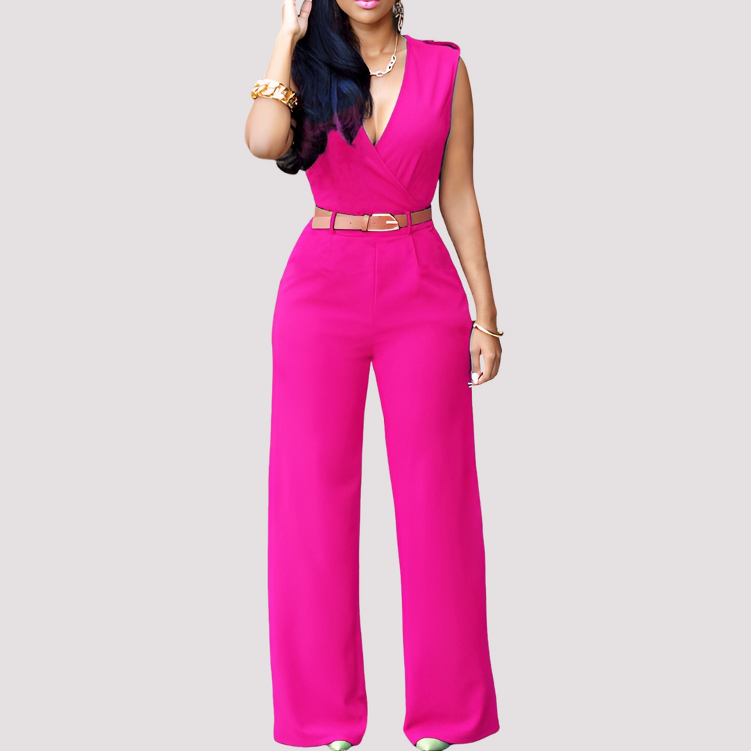 Women's Elegant Jumpsuit with Belt