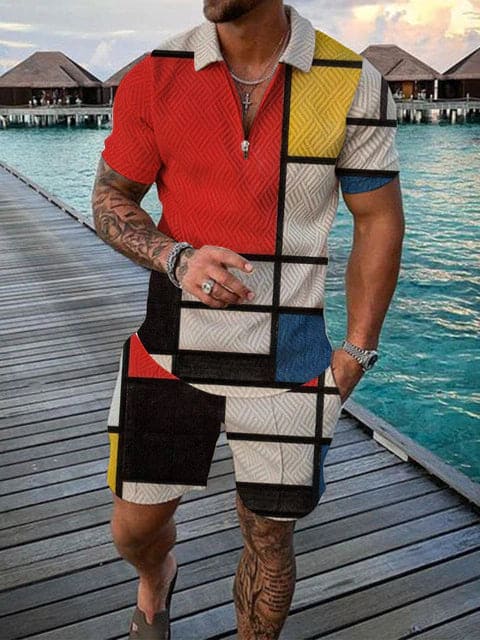James | Men's Casual Set with Vibrant Print