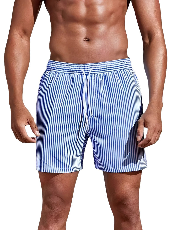 Reuben | Men's Striped Rapid-Dry Swim Trunks