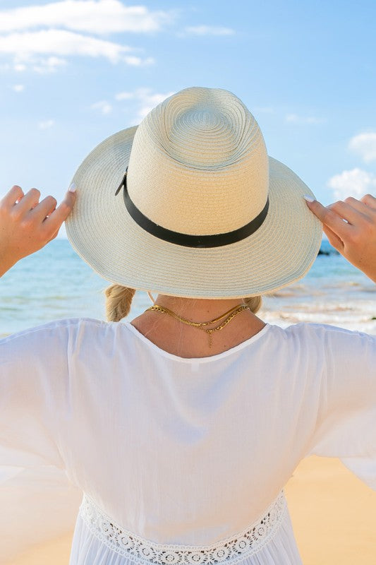 Women's Stylish Panama Hat with Ties