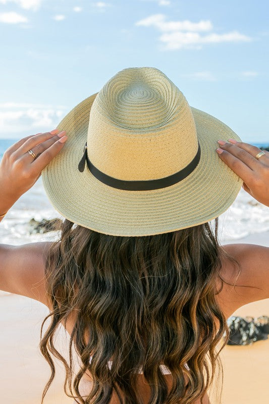 Women's Stylish Panama Hat with Ties
