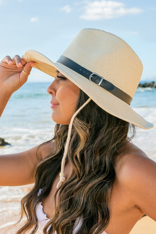 Women's Stylish Panama Hat with Ties