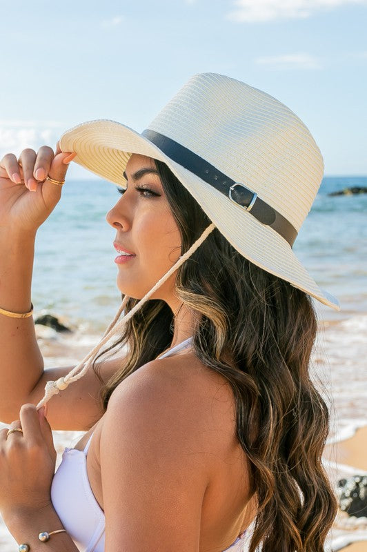 Women's Stylish Panama Hat with Ties