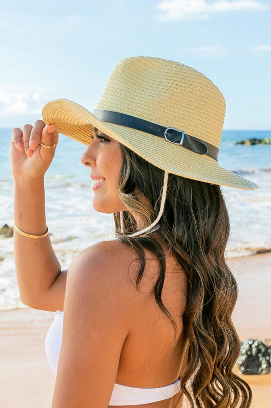 Women's Stylish Panama Hat with Ties
