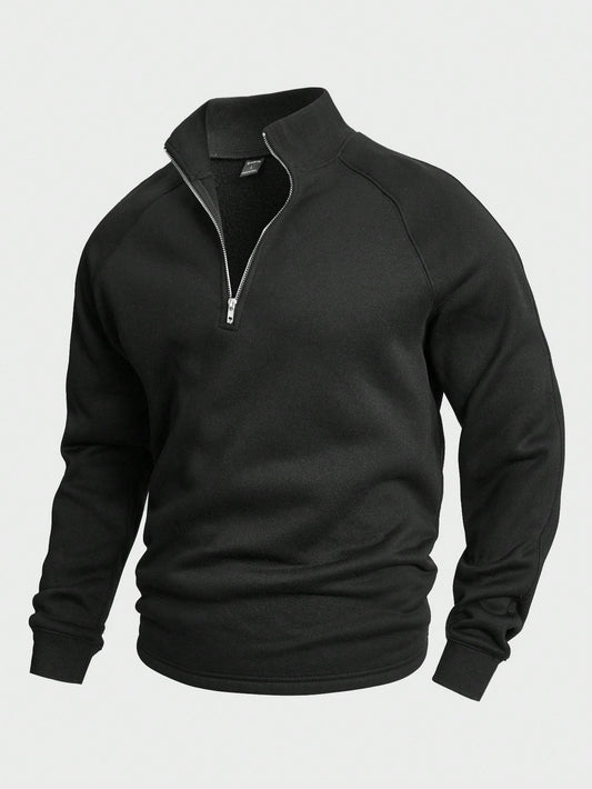 Men's Half Zip Pullover with Relaxed Fit for Everyday Winter